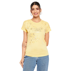 Duke Stardust Women Round Neck Short Sleeve Printed Top (LFX895)