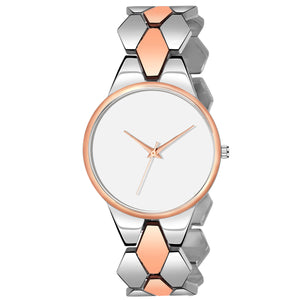 Duke Stylish Analog Silver Metal Strap Wrist Watch for Women (DK7002RW02C)