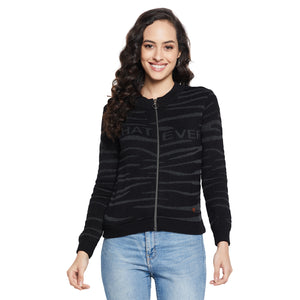 Duke Stardust Women Full sleeve Round Neck Zipper Cardigan (SDS1004)